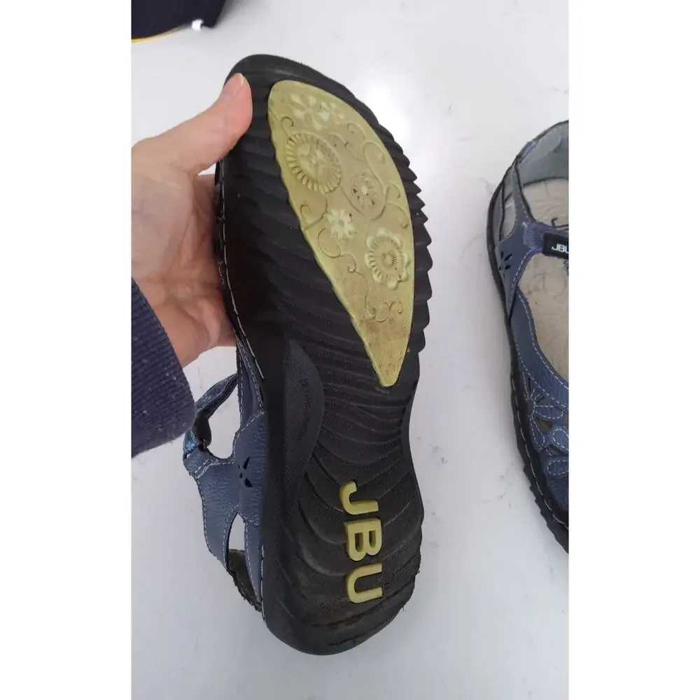 JBU By Jambu Mary Jane flats sz 10 Wom Wildflower Encore Denim blue leather - Picture 8 of 8